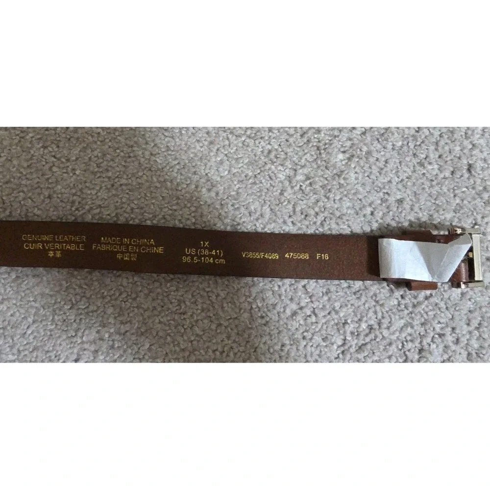 Lands' End Men's Leather Belt Brown Size 38-41, 1X  Preppy Classic